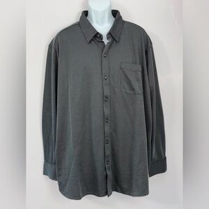 TOMMY BAHAMA San Lucio Stretch Black & Gray Tightly Striped Button Down Size 2XL